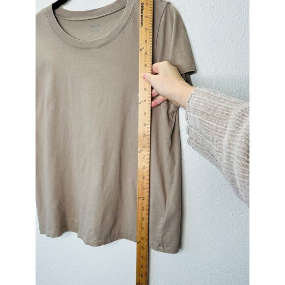 Madewell Taupe Short Sleeve Scoop Neck Top Small - Picture 11 of 11